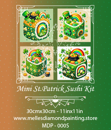 Mini Kit St.Patrick Sushi - Renderização Premium 