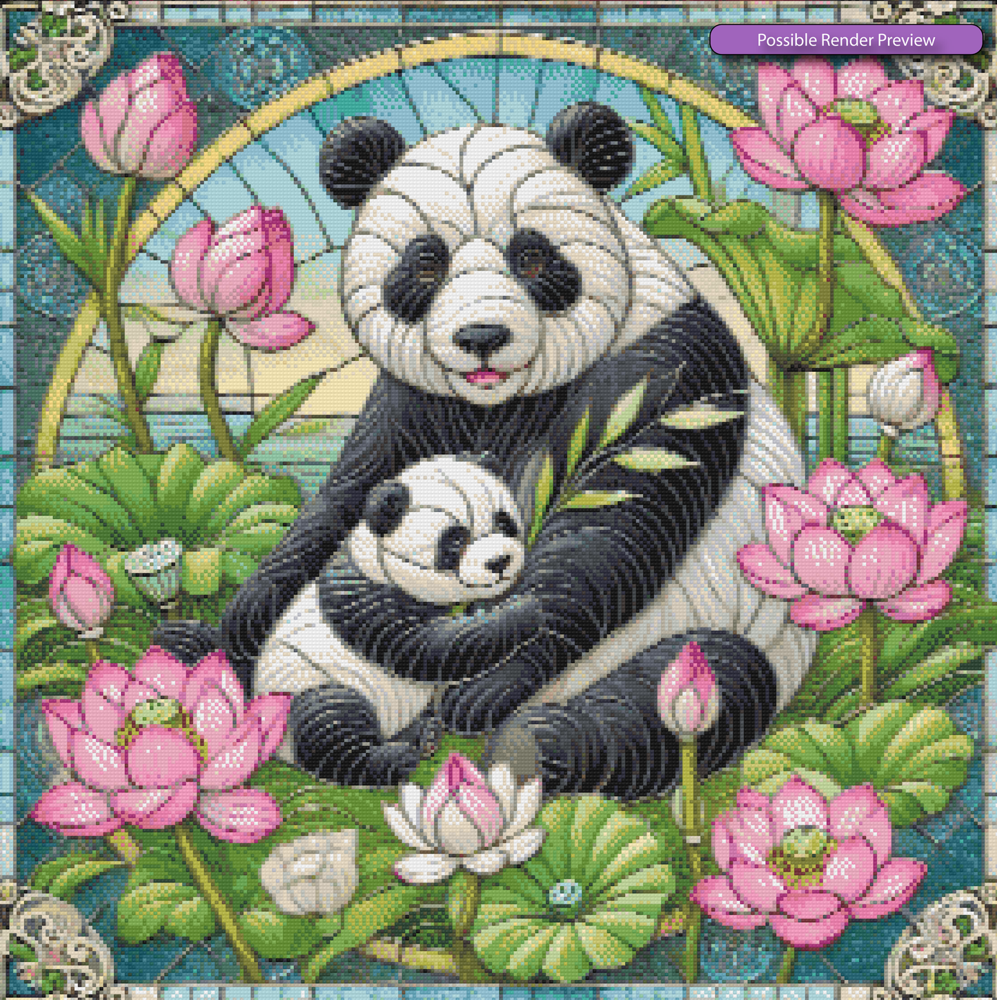 Panda Lótus Amor 